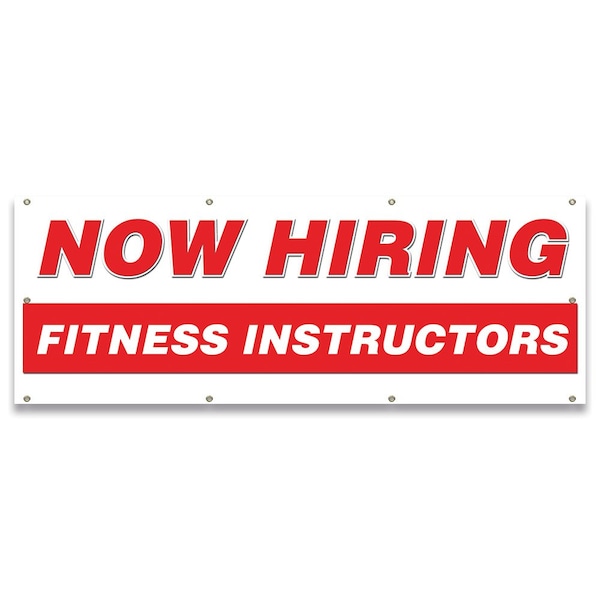 Now Hiring Fitness Instructors Banner Apply Inside Accepting Application Single Sided